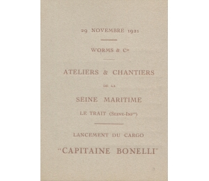 Capitaine Bonelli - charbonnier - 1er navire lancé au Trait