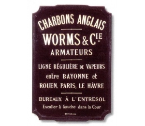 Enseigne Worms & Cie - charbons anglais - armateurs