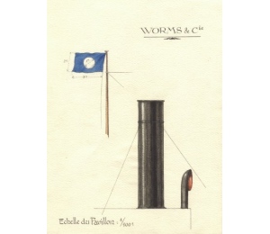 Dessin - pavillon et cheminée aux couleurs Worms